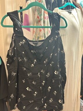 torrid Black Tank Top with White Cherry print